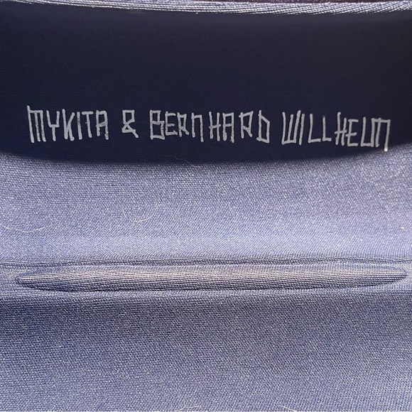 Unisex Mykita Blaze Pitch Black Sunglasses with Box 3502552 Silver Flash Shield - Picture 5 of 10